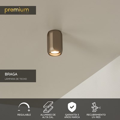 Lucide BRAGA - Lámpara de techo - 1xGU10 - Café | Premium